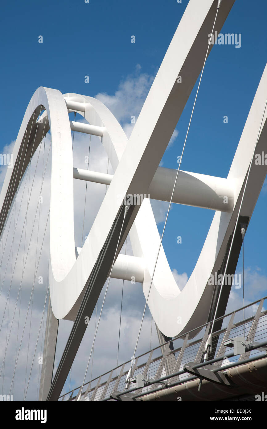 Le nouveau pont à débordement dans Stockton on Tees, Teesside, Angleterre. Banque D'Images