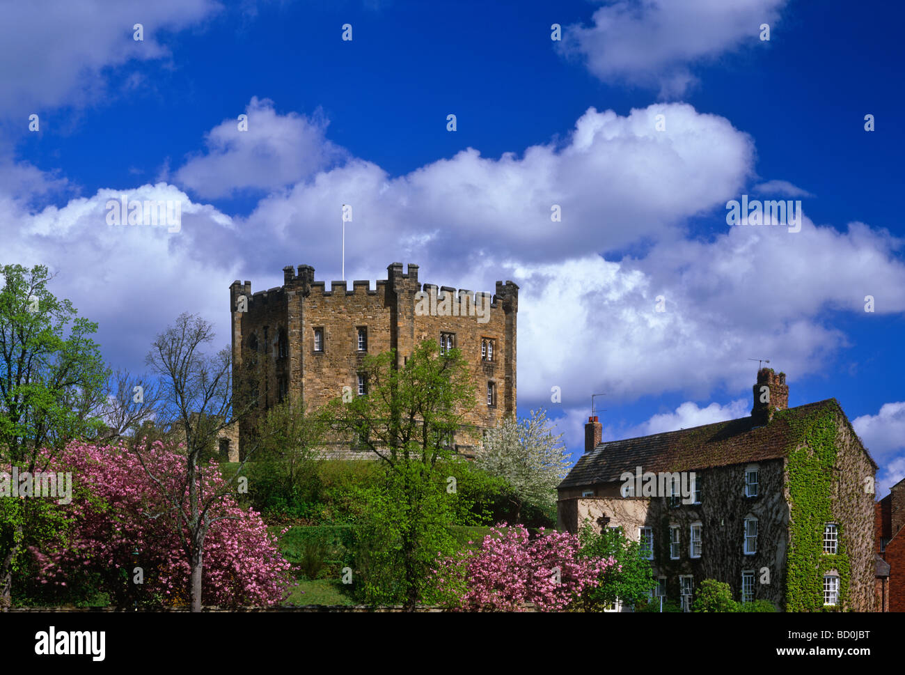 Le Donjon, château de Durham, Durham City, County Durham, Angleterre Banque D'Images