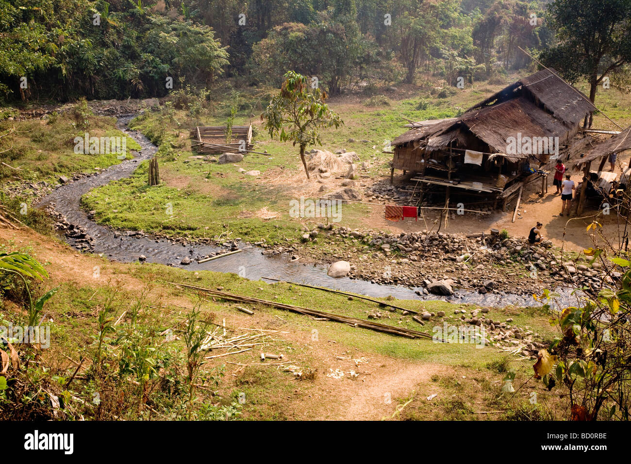 Village de la tribu Hill dans le Nord de la Thaïlande Banque D'Images