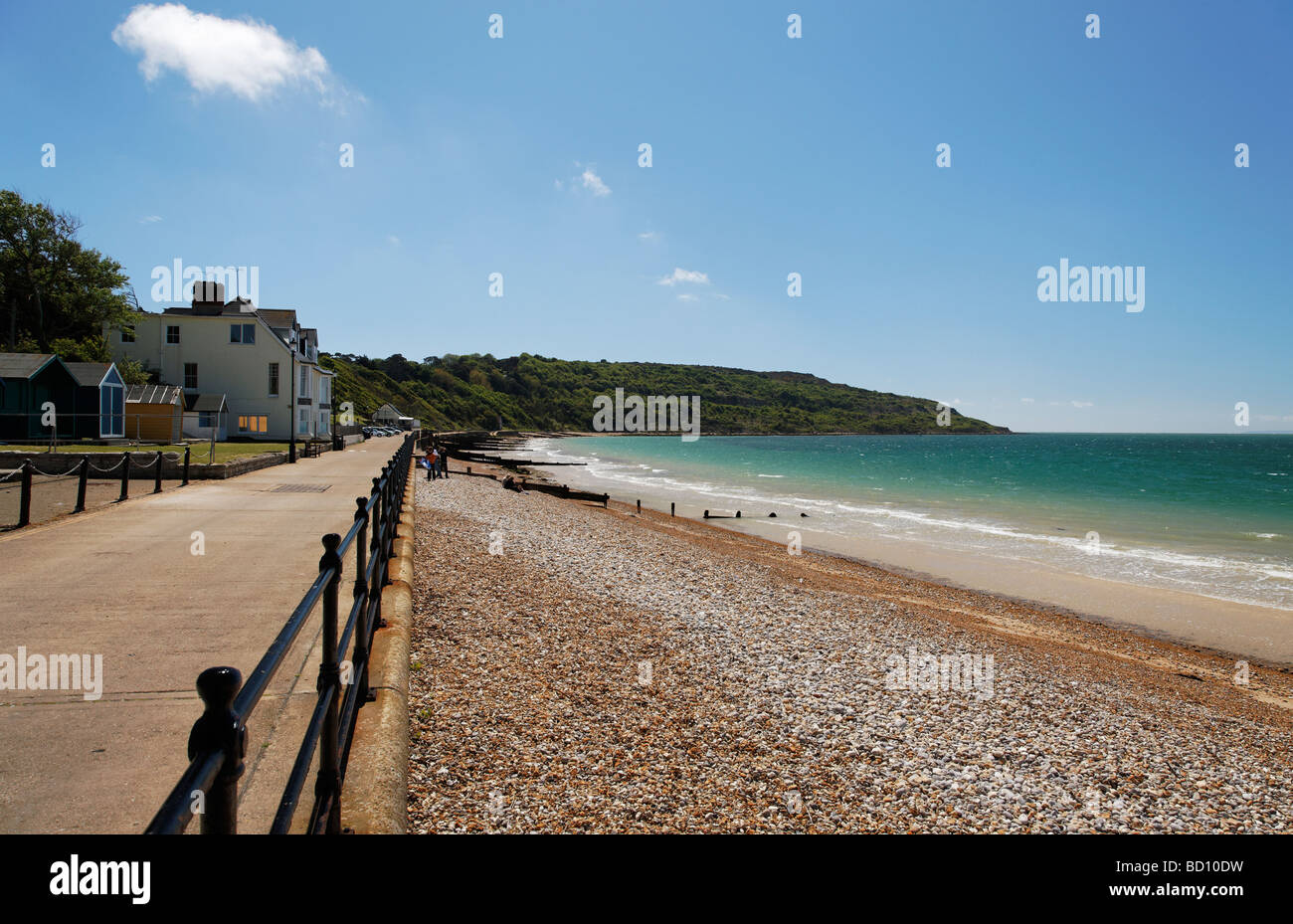 Une vue sur les plages dans la région de la baie de Totland, île de Wight Banque D'Images