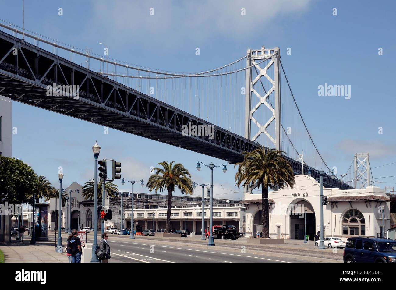 Le pont suspendu de la baie d'Oakland de San Francisco Banque D'Images
