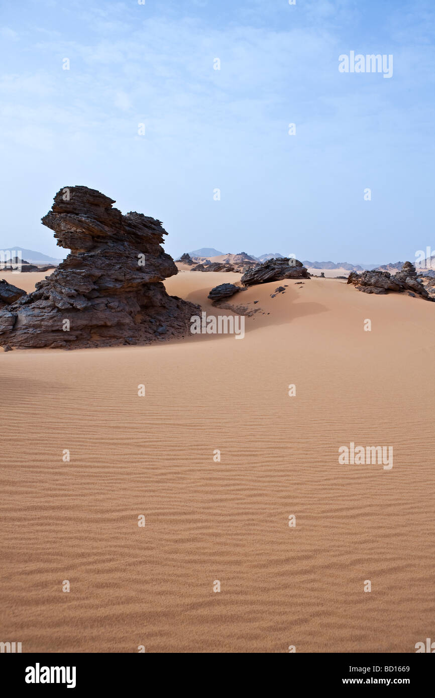 L'Akakus Libye Sahara zone rocheuse Banque D'Images