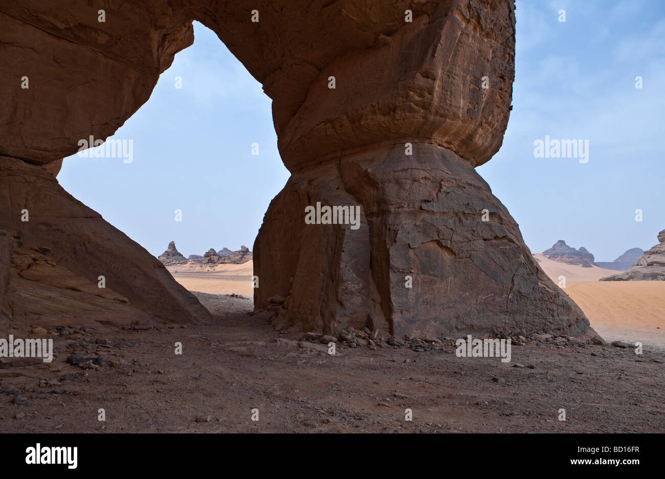 L'Akakus Libye Sahara zone rocheuse Banque D'Images