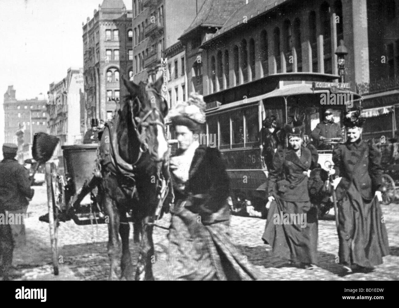 NEW YORK 1900 : Broadway nord depuis la 40e Street Banque D'Images