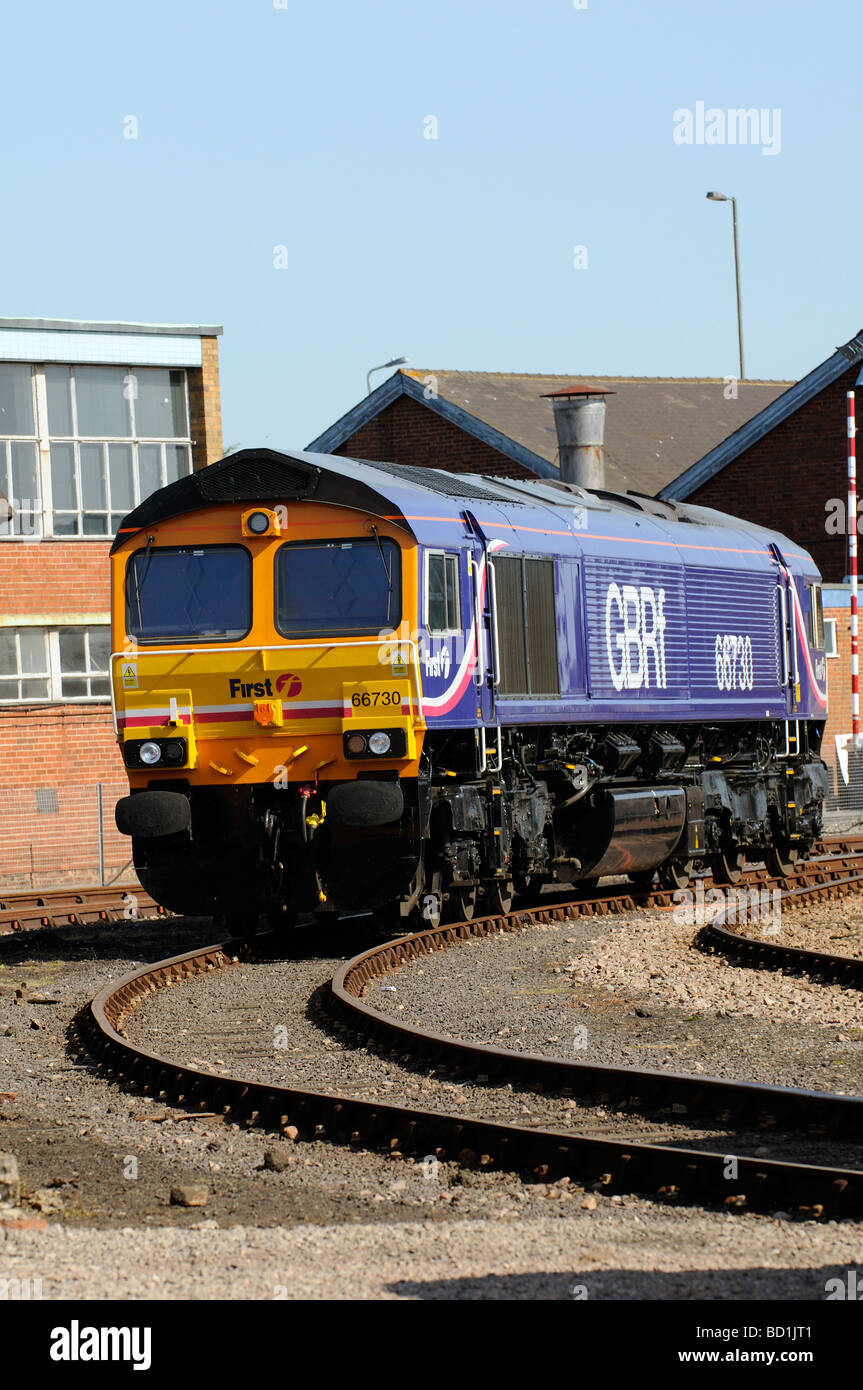 Première locomotive GBRf au matériel roulant du FirstGroup plc opérateur de fret Banque D'Images