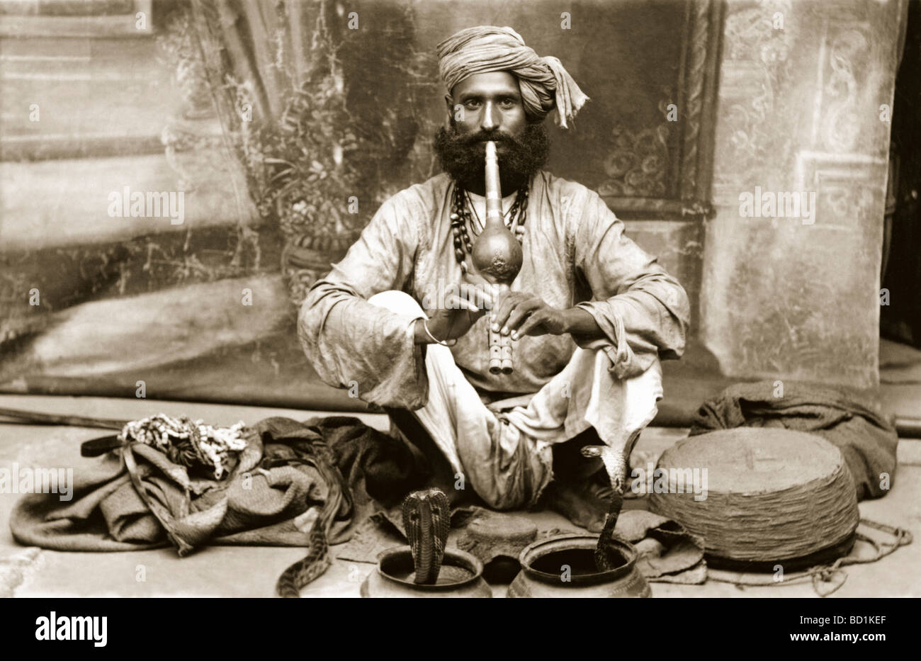 Charmeur de serpent indiens serpents pour tuyau de jeu Banque D'Images