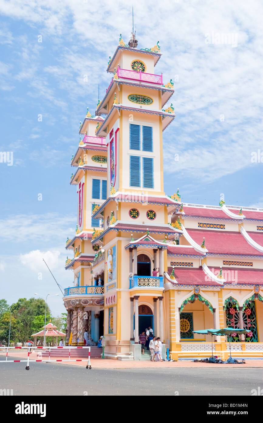 Grand Temple de la religion cao dai, Tay Ninh, Vietnam Banque D'Images