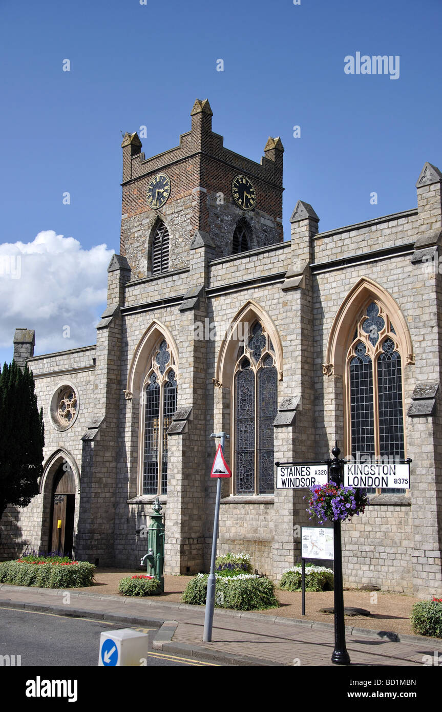 St.Peter's Church, rue Windsor, Chertsey, Surrey, Angleterre, Royaume-Uni Banque D'Images