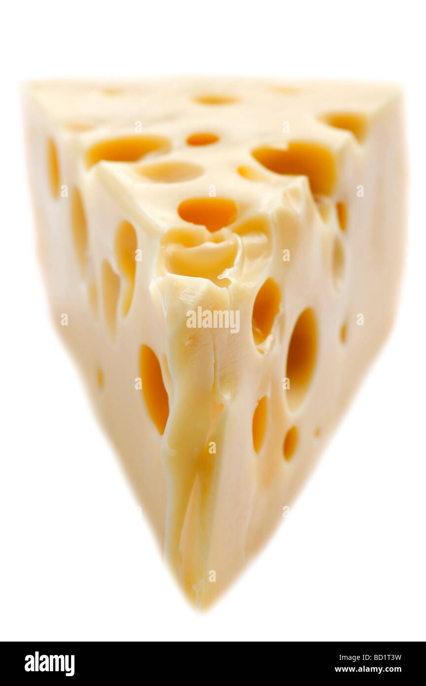 Sur l'alimentation de l'objet blanc fromage close up Banque D'Images