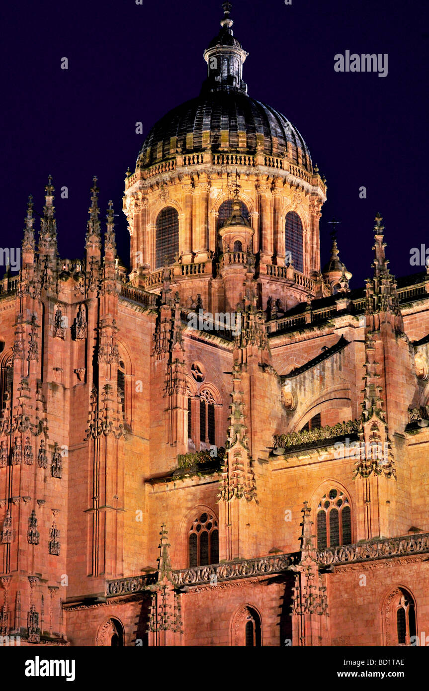 L'Espagne, Salamanque : vue nocturne des Cathédrales Banque D'Images