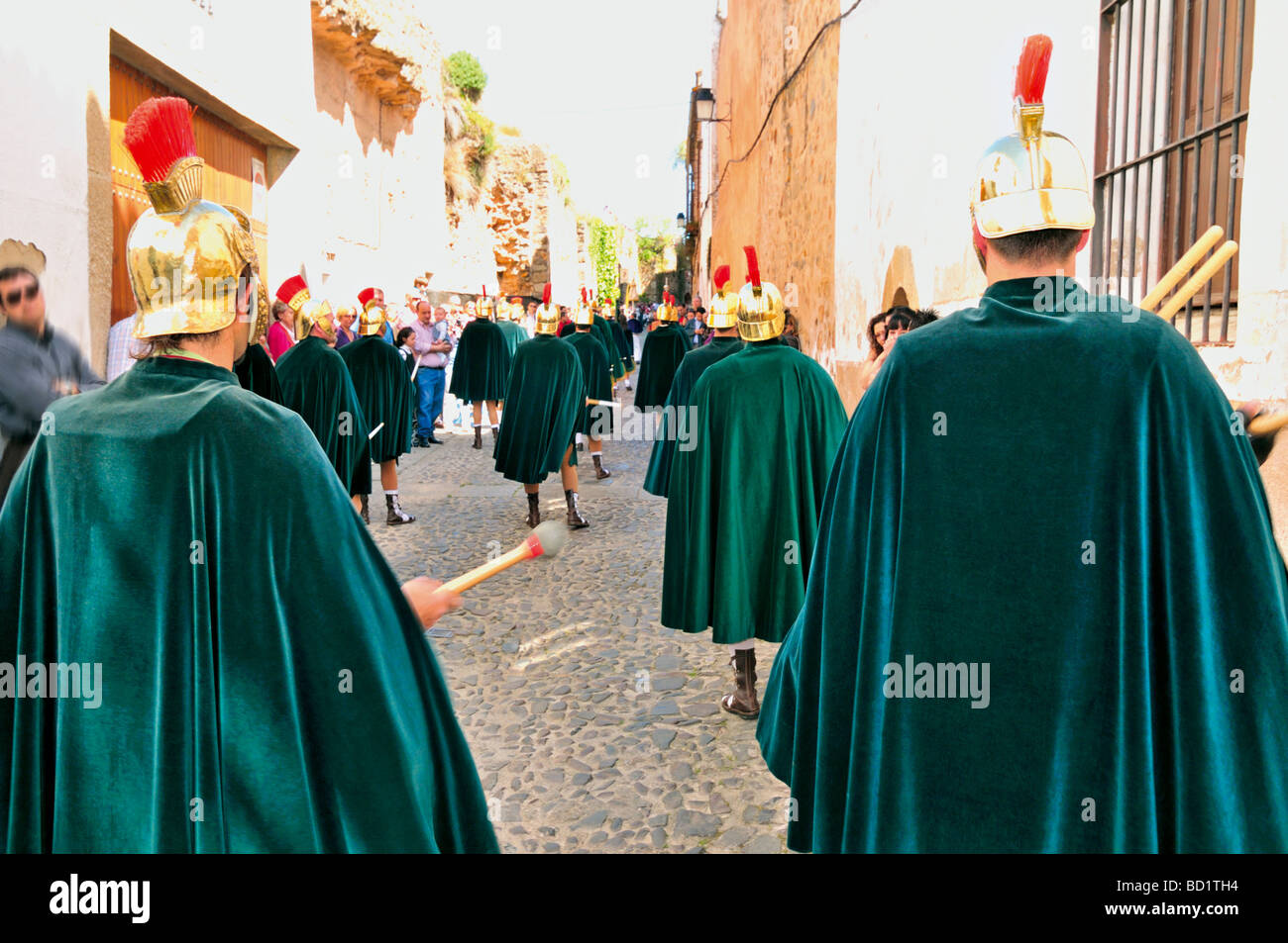 L'Espagne, Caceres : légion romaine durant Pâques parade dans le centre historique Banque D'Images