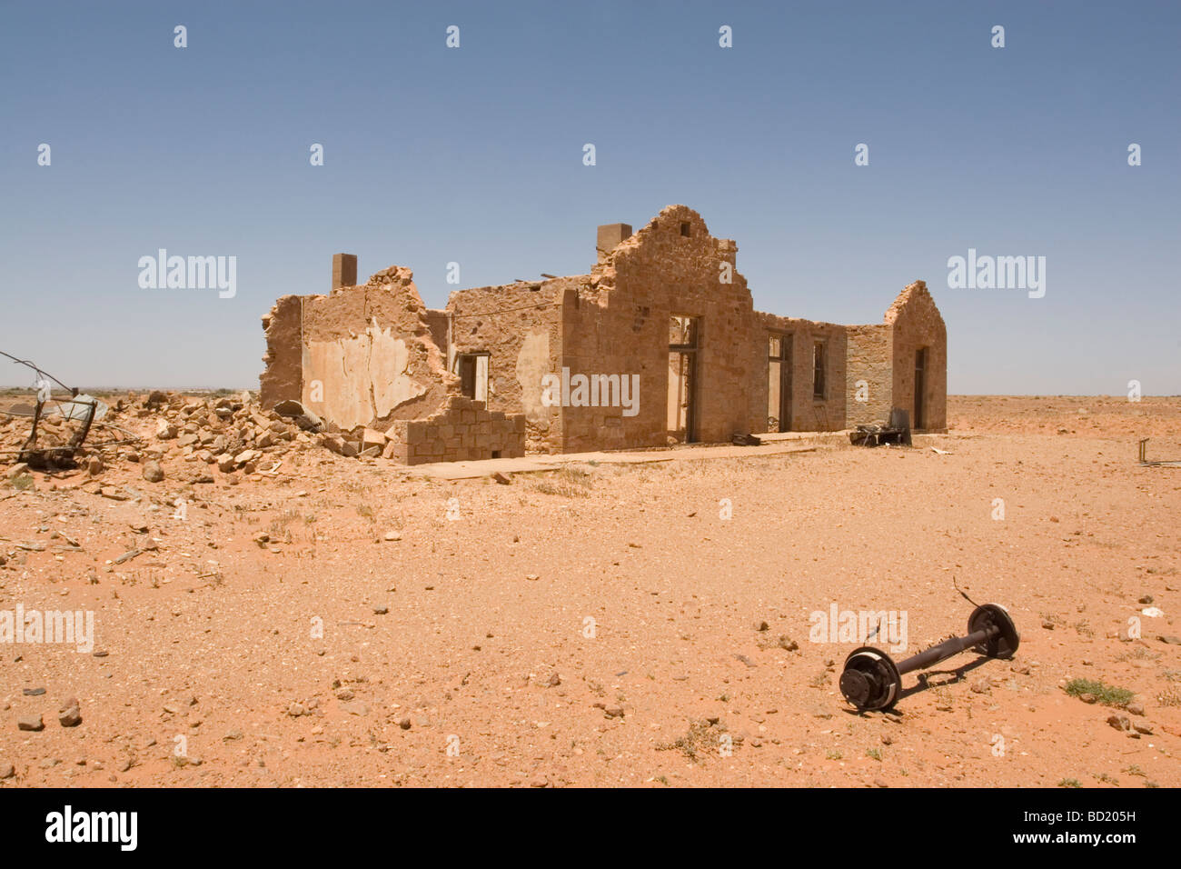 Ville déserte de Farina, trouvée le long de Oodnadatta Track en Australie du Sud. Banque D'Images
