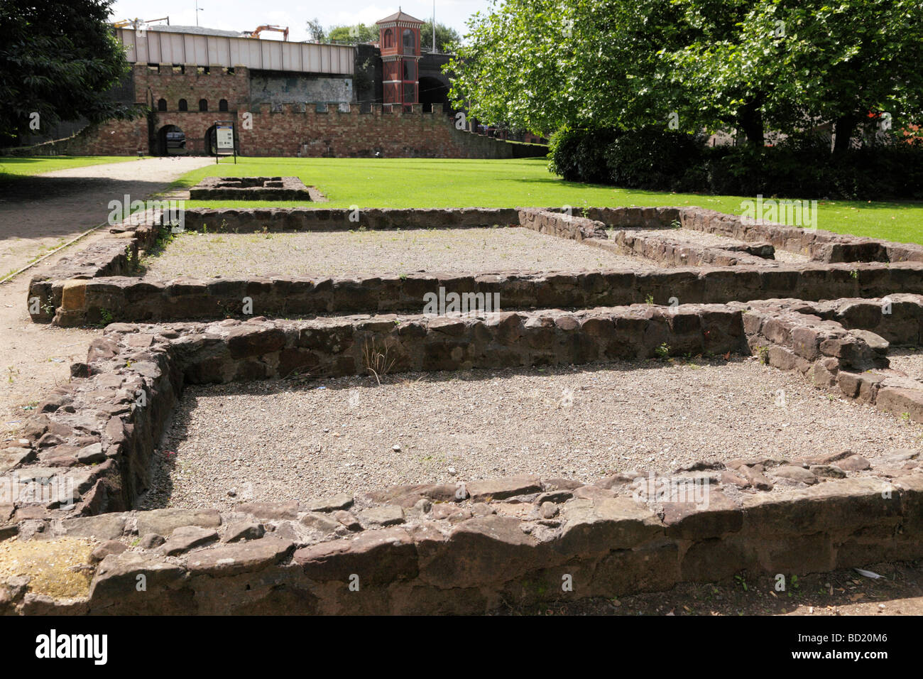 Vestiges romains dans le castlefield liverpool road manchester uk Banque D'Images