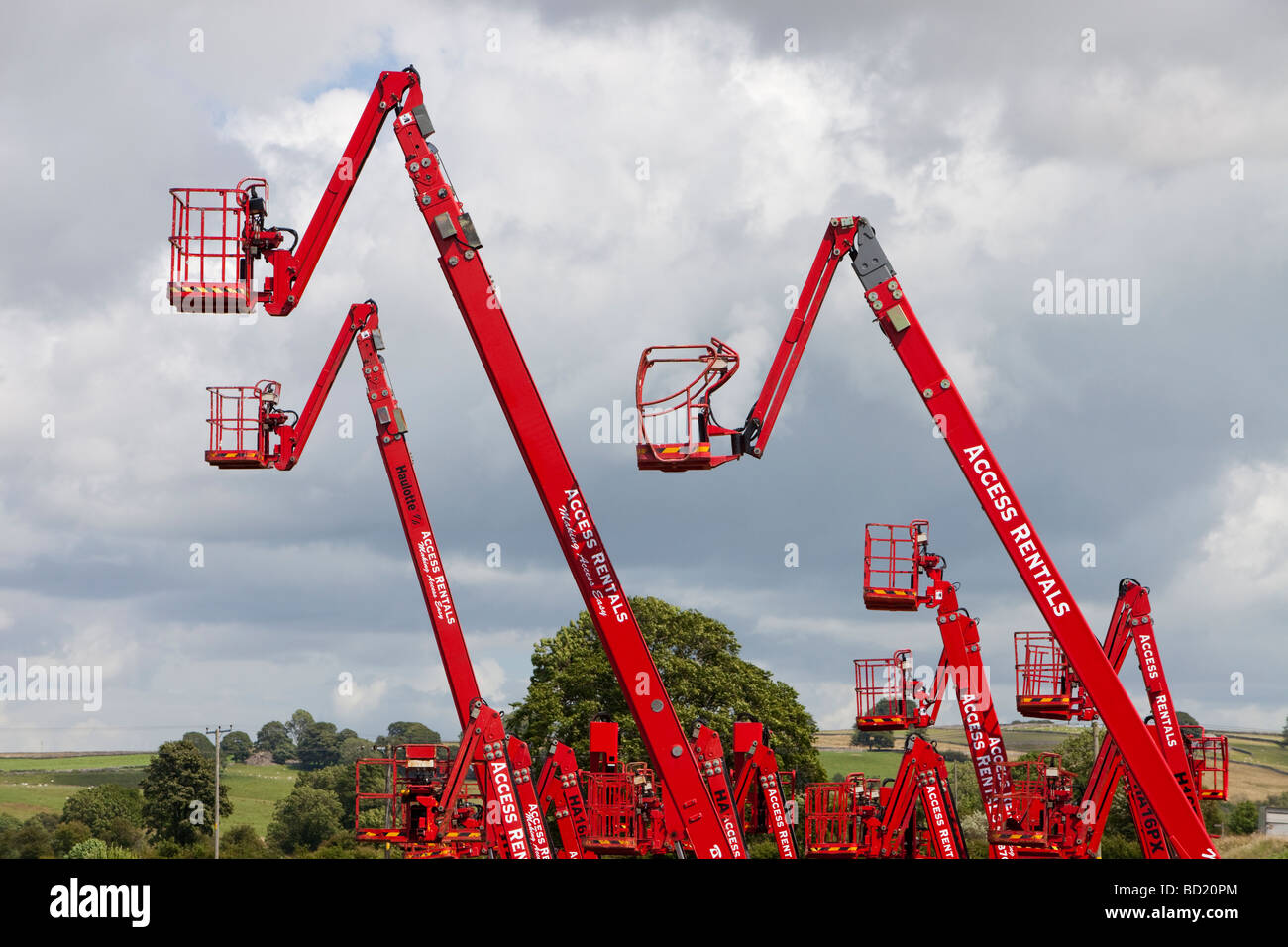 L'accès à distance des plates-formes pour grue grue location à Tebay Cumbria UK Banque D'Images