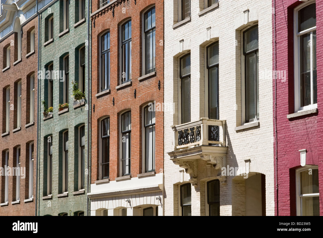 Maisons en rangée. PC Hooftstraat, Amsterdam, Pays-Bas Banque D'Images