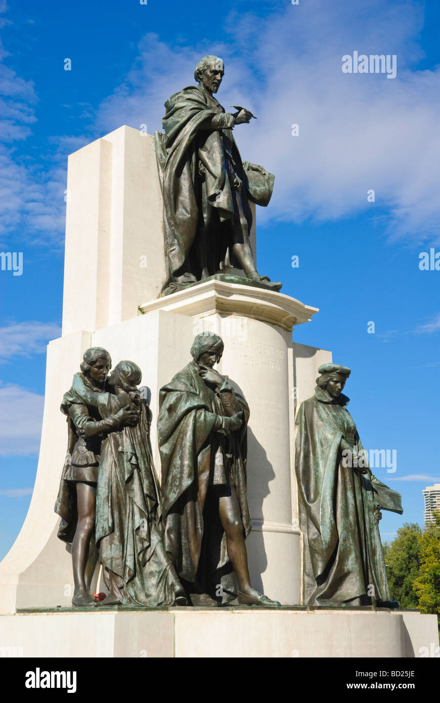Des statues en bronze en hommage à Shakespeare. Sydney, Australie. Banque D'Images