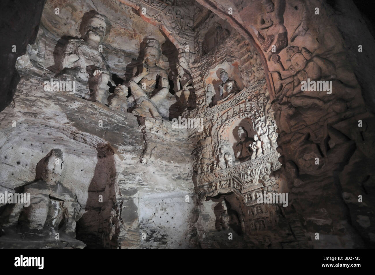 Grottes de Yungang Buddhist,province de Shanxi, Chine Banque D'Images