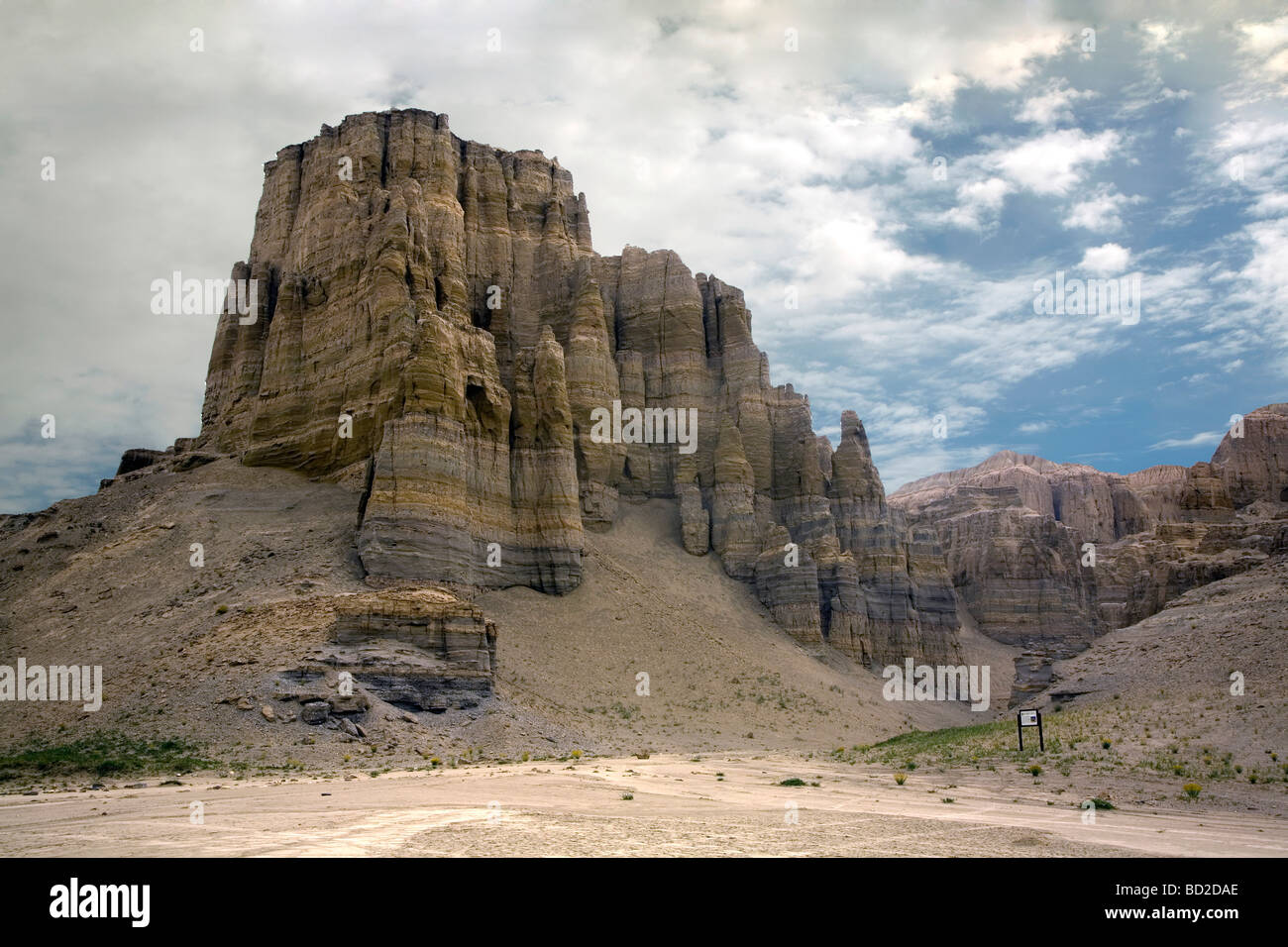 Scène de la nature de l'homme au Tibet, Chine Banque D'Images