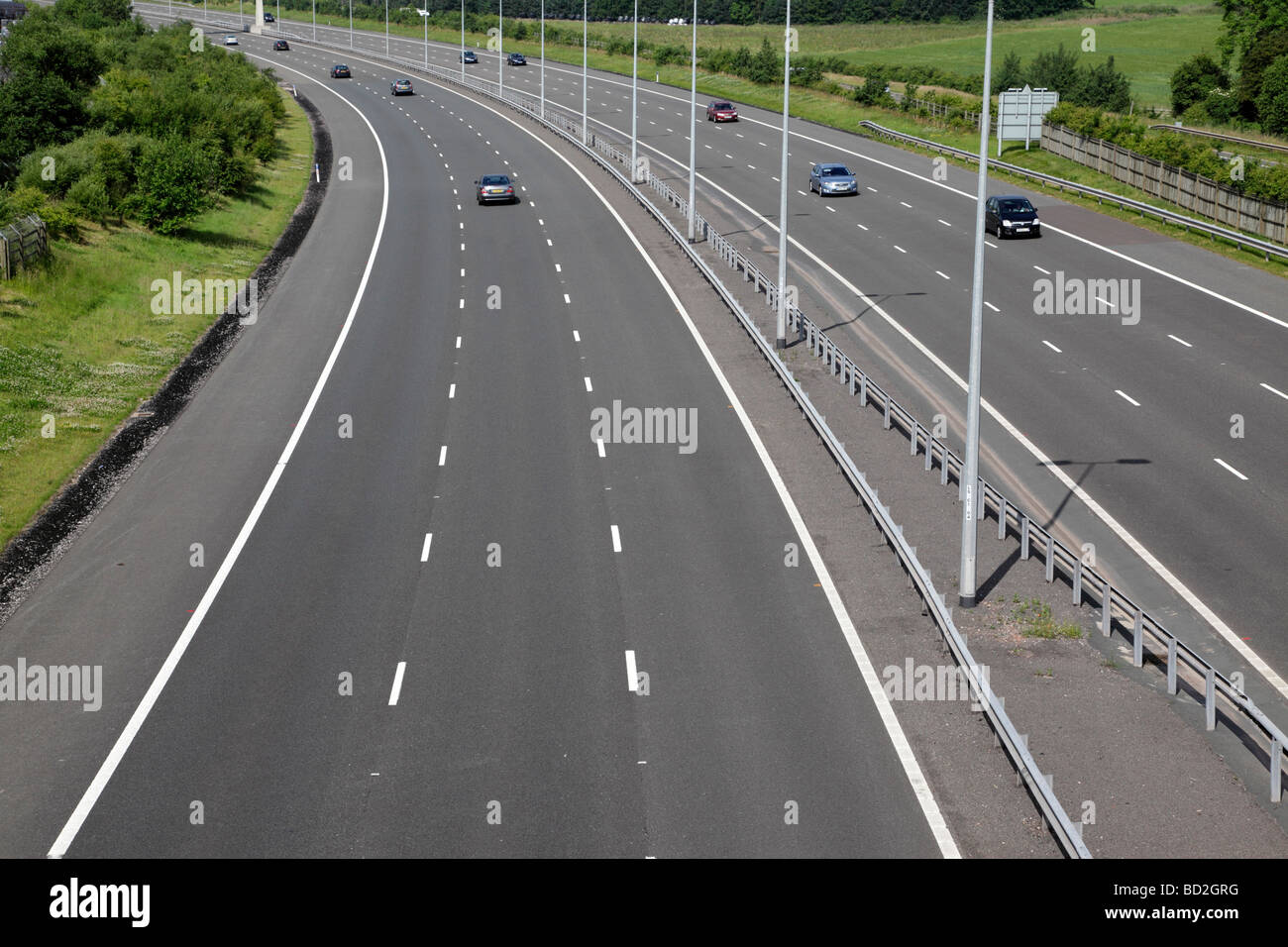 Voies d'autoroute à péage m6 juste après T7 cannock staffordshire uk Banque D'Images
