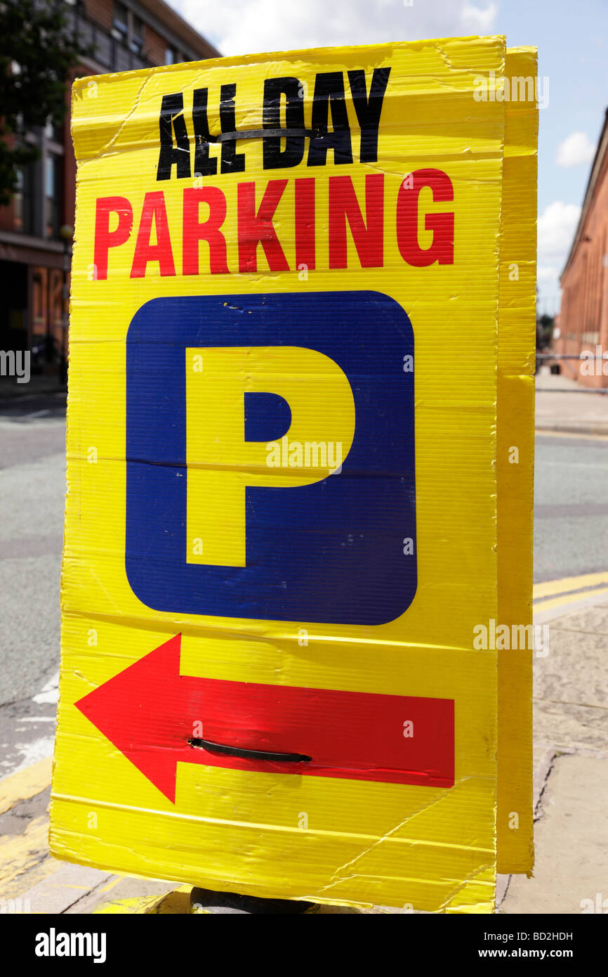 Parking gratuit tous les jours signe sur liverpool road castlefield manchester uk Banque D'Images