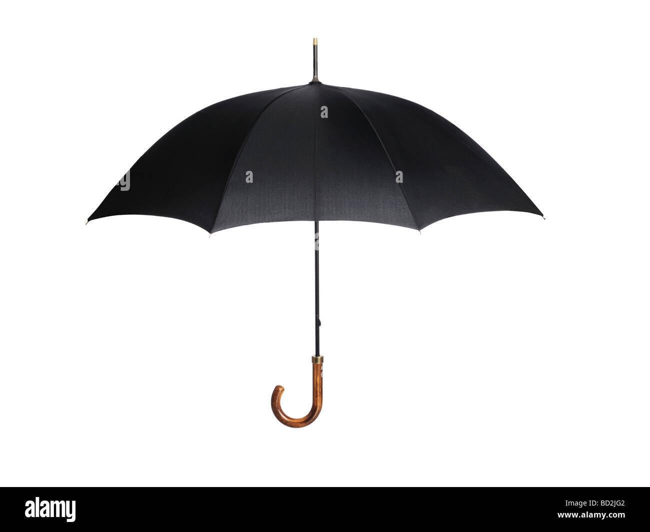 Parapluie ouvert noir Banque D'Images