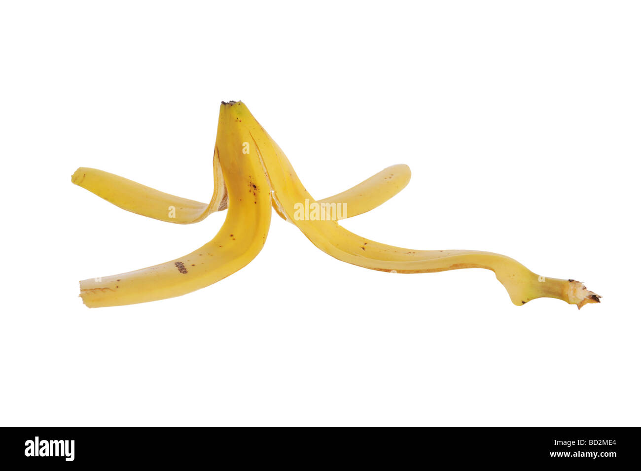 Peler la peau de banane Banque D'Images