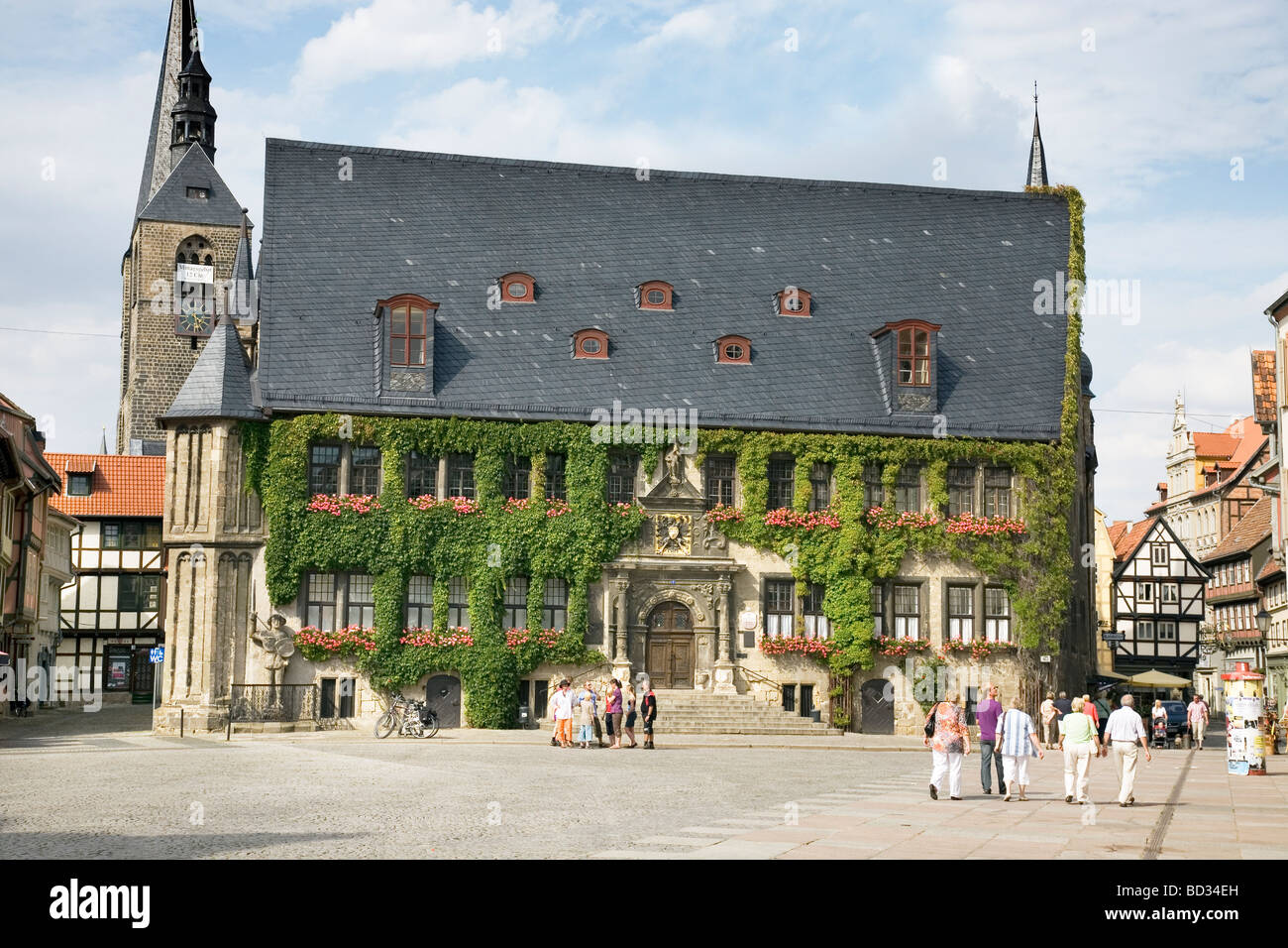 Rathaus, Quedlinburg, Saxe-Anhalt, Allemagne Banque D'Images