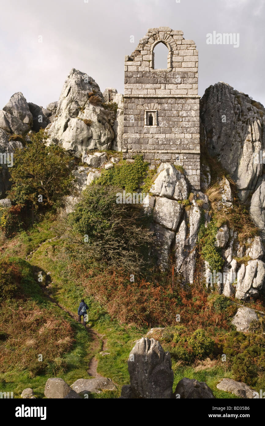 Roche roche, le site de Saint Michael's Chapelle et l'ermitage près de St Austell, Cornwall Banque D'Images