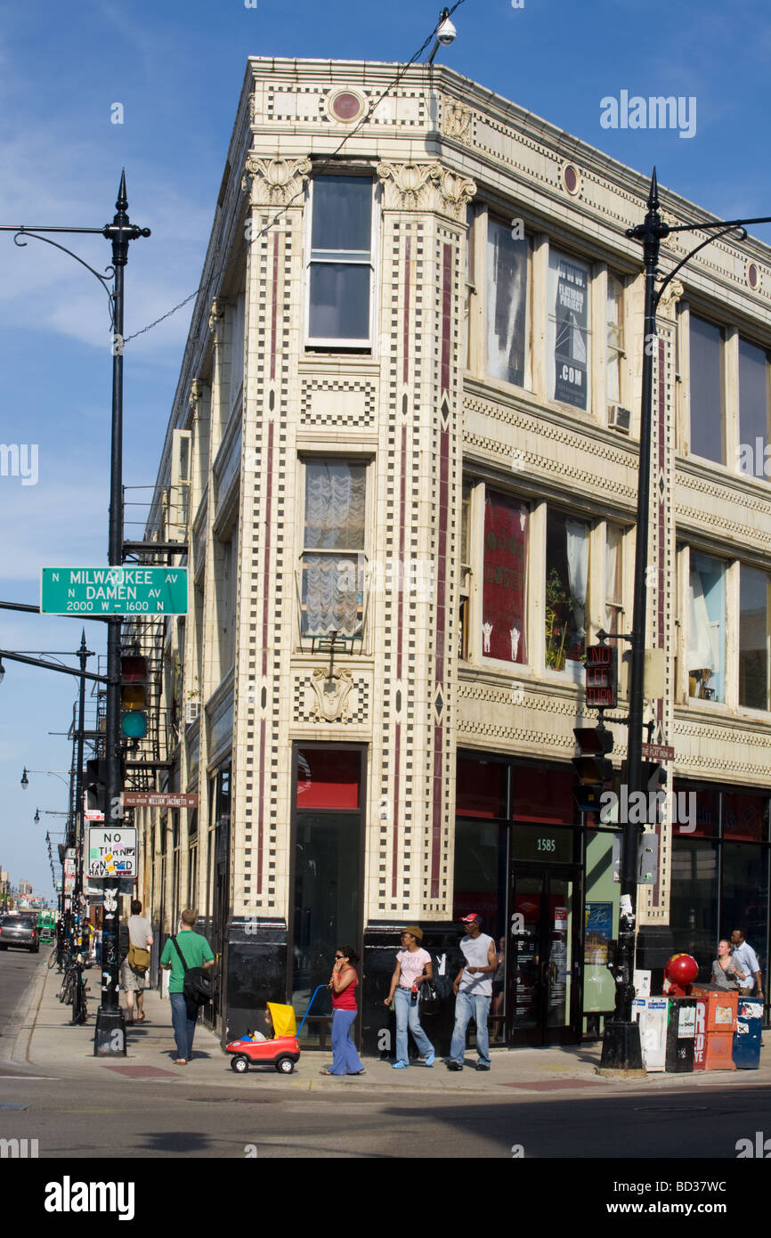 Arts Flatiron Building Bucktown Chicago Illinois Banque D'Images