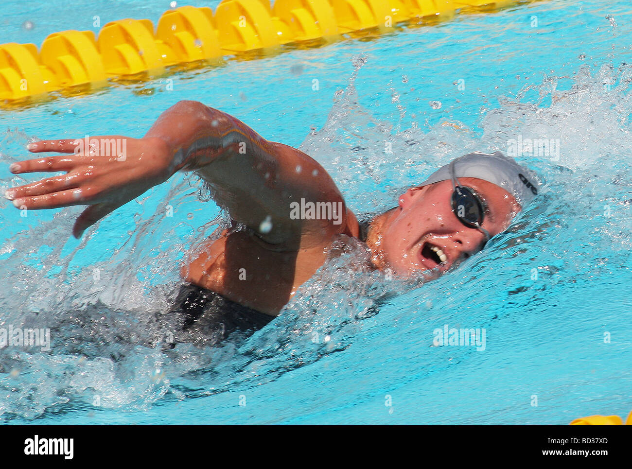 Alessia Filippi ITA concurrentes dans le 1500 à la libre aux Championnats du Monde de Natation FINA 2009 Rome Italie Banque D'Images