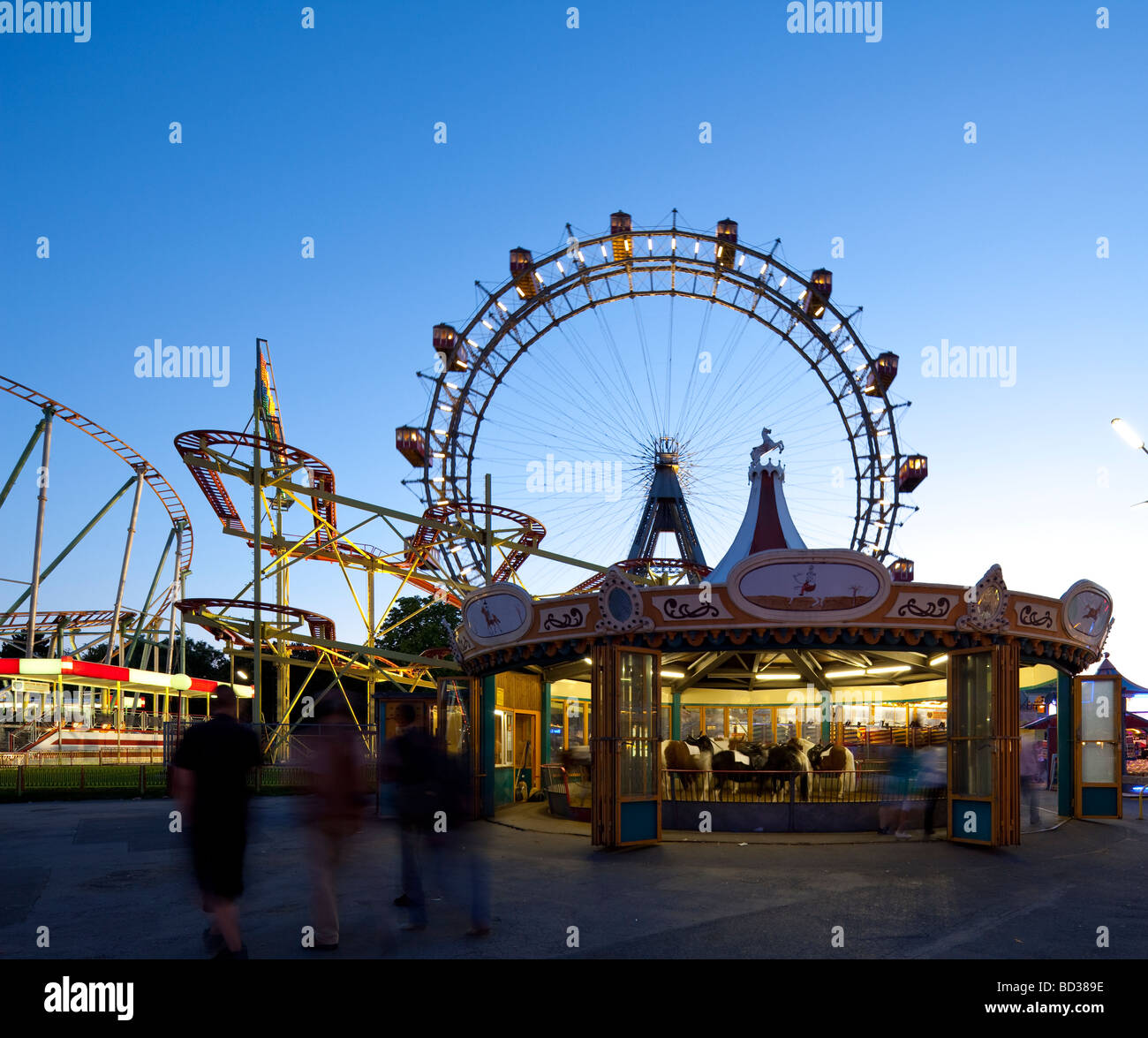 Wiener Riesenrad, Grande Roue, parc d'attractions Prater, Vienne, Autriche Banque D'Images