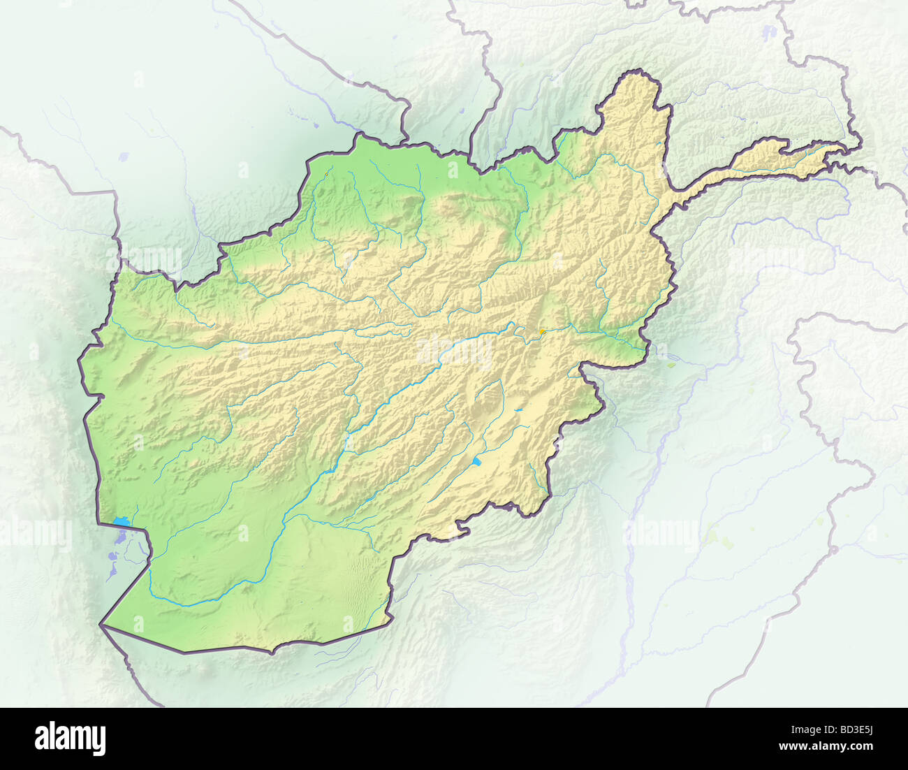 Carte politique de l'Afghanistan,. Banque D'Images