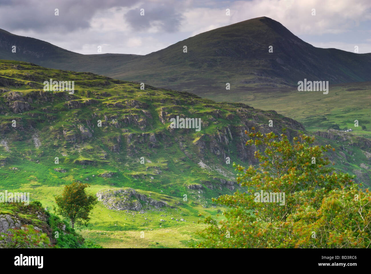 À l'échelle de Glyder Fawr et Glyder Fach de les pentes de la montagne de Moel Siabod UK Wales Snowdonia National Park Banque D'Images