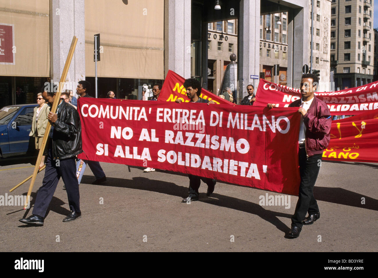 Démonstration politique de Milan 1992 Banque D'Images