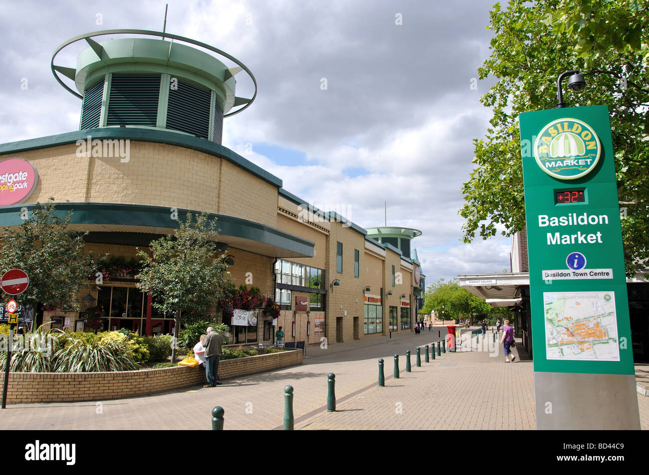Marché de Basildon, Place du marché, Basildon, Essex, Angleterre, Royaume-Uni Banque D'Images