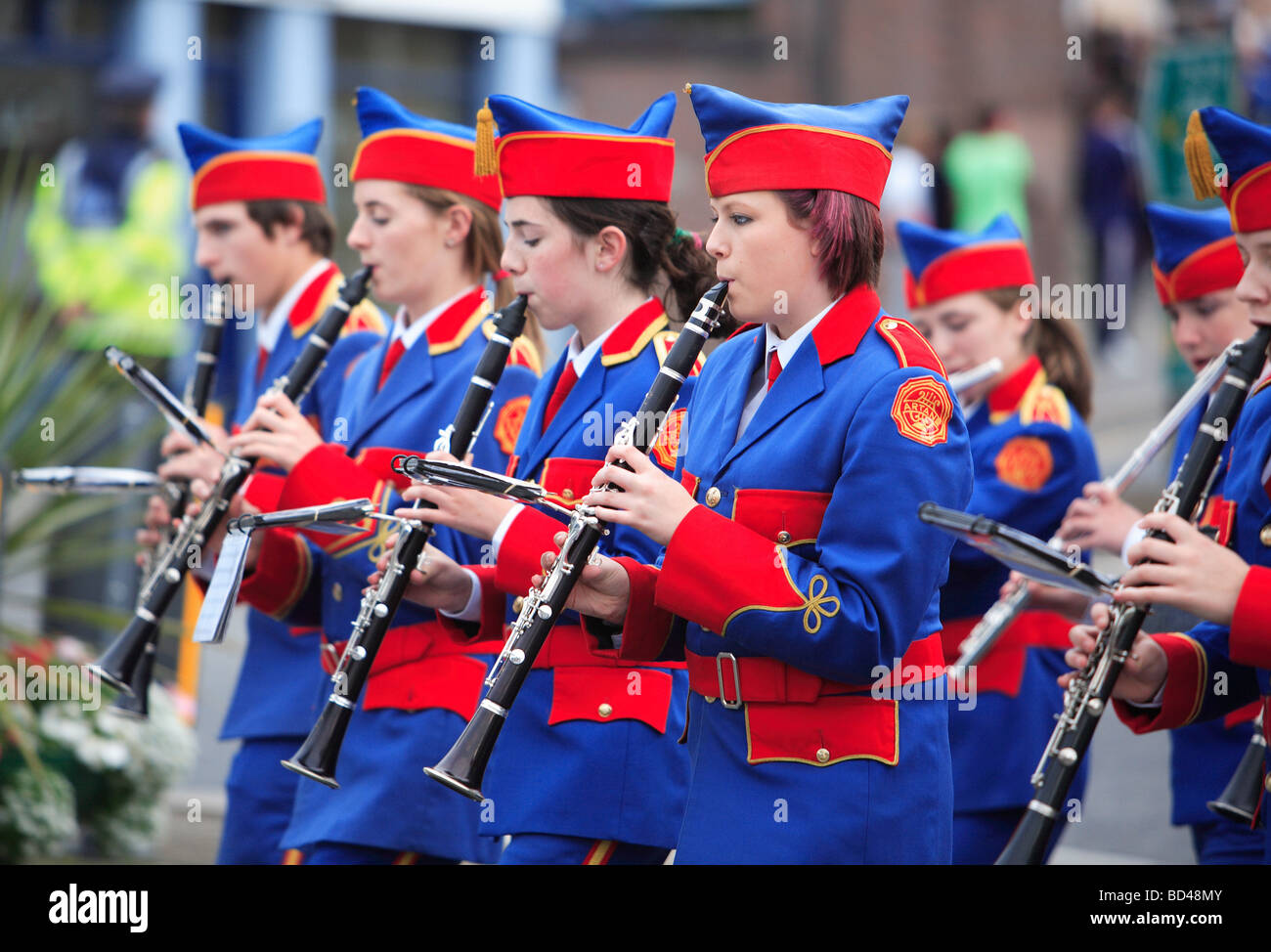 Marching band performing Banque D'Images