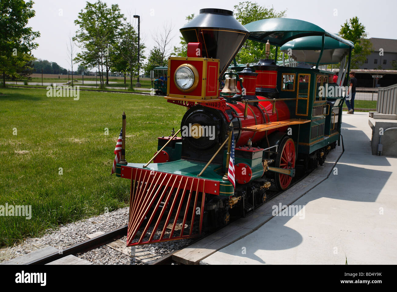La locomotion enfant railroad Sauder Village toy train wagons transport pistes Banque D'Images