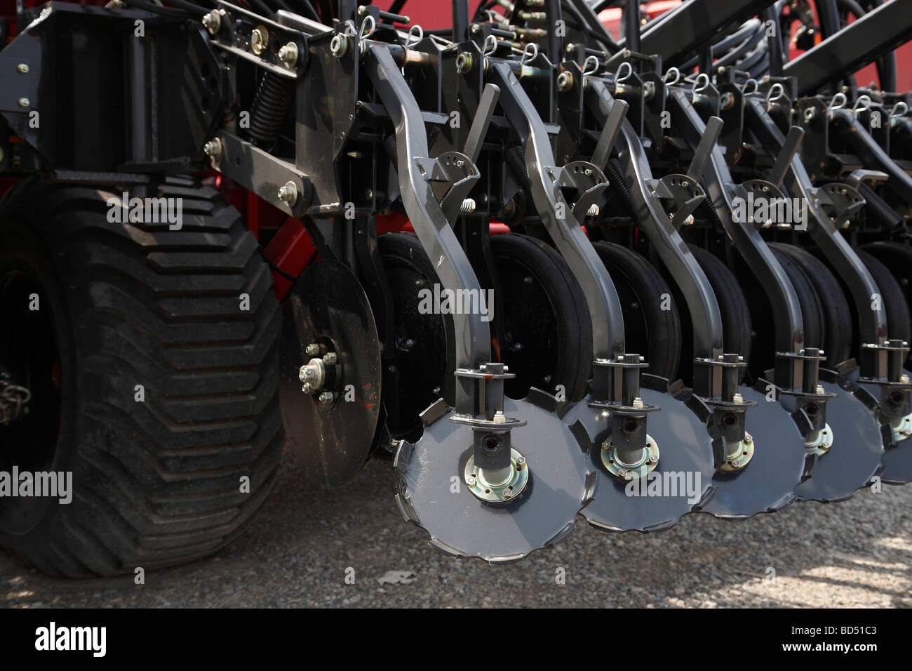 Agriculture ou agriculture équipement robuste Hiniker a machine machines ferme-disque rotatif semoirs aux États-Unis États-Unis horizontal haute résolution Banque D'Images