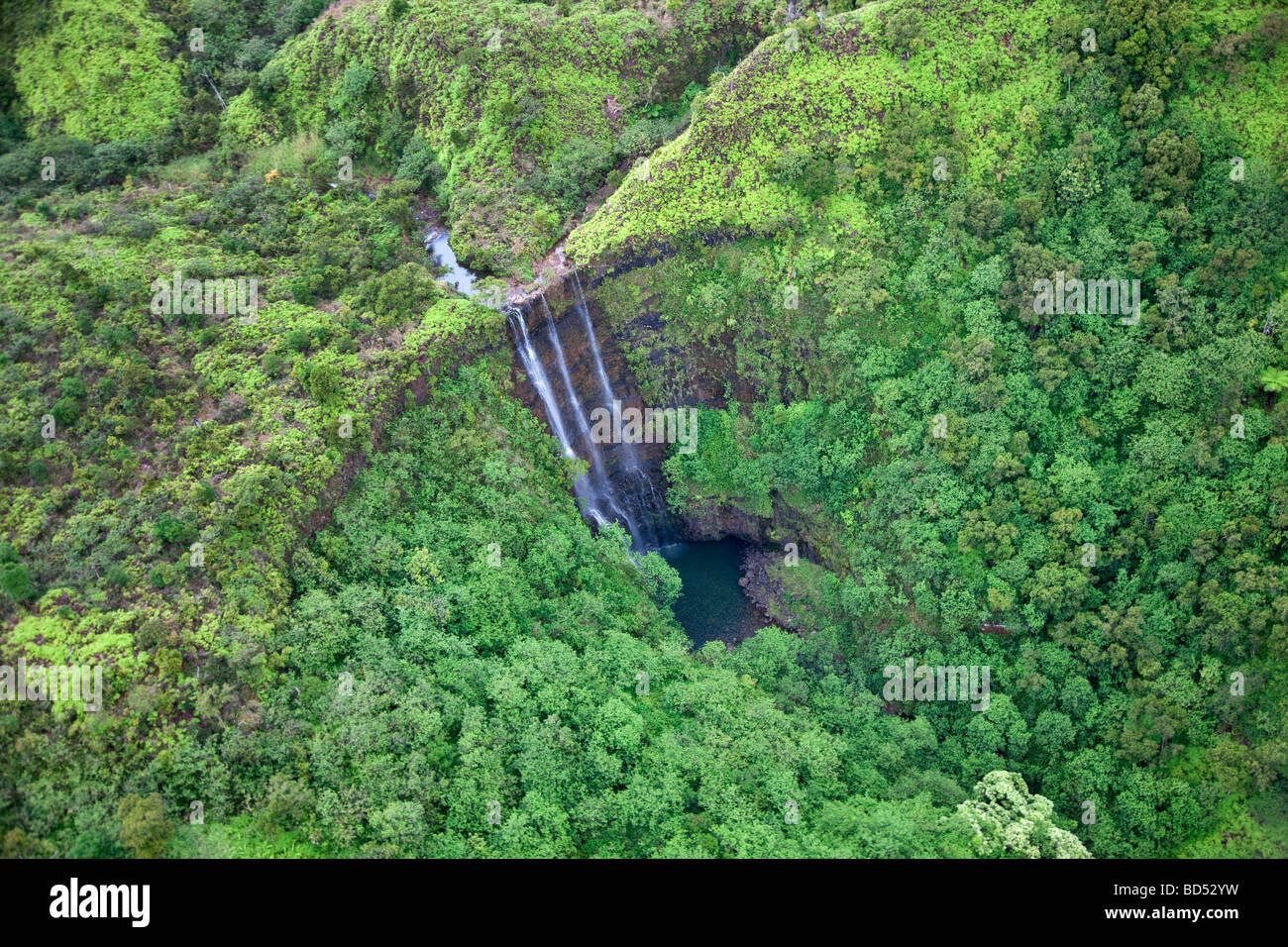 Cascades de l'air Kauai Hawaii Banque D'Images