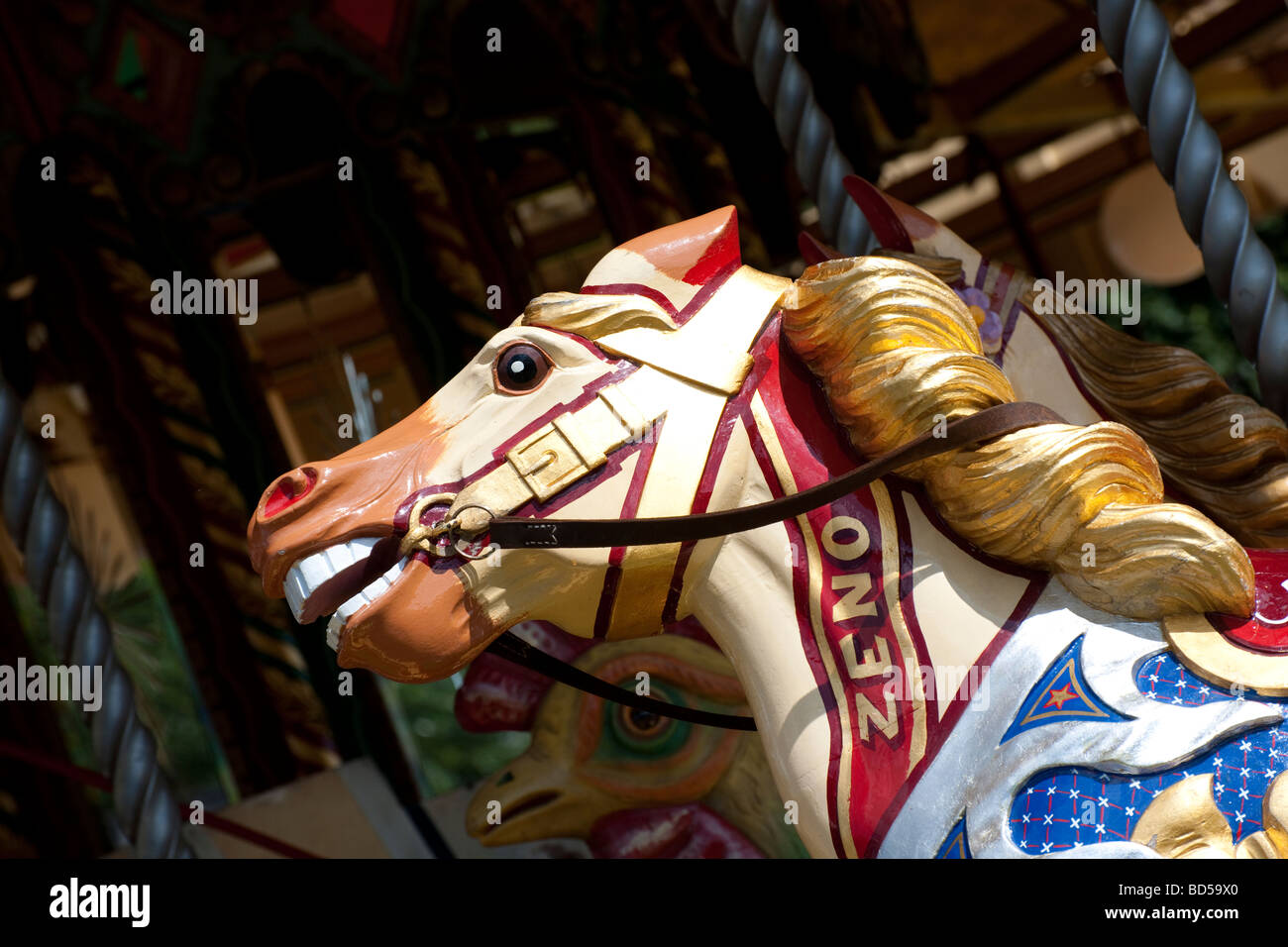 Le cheval de manège victorien Blists Hill Victorian Town Banque D'Images