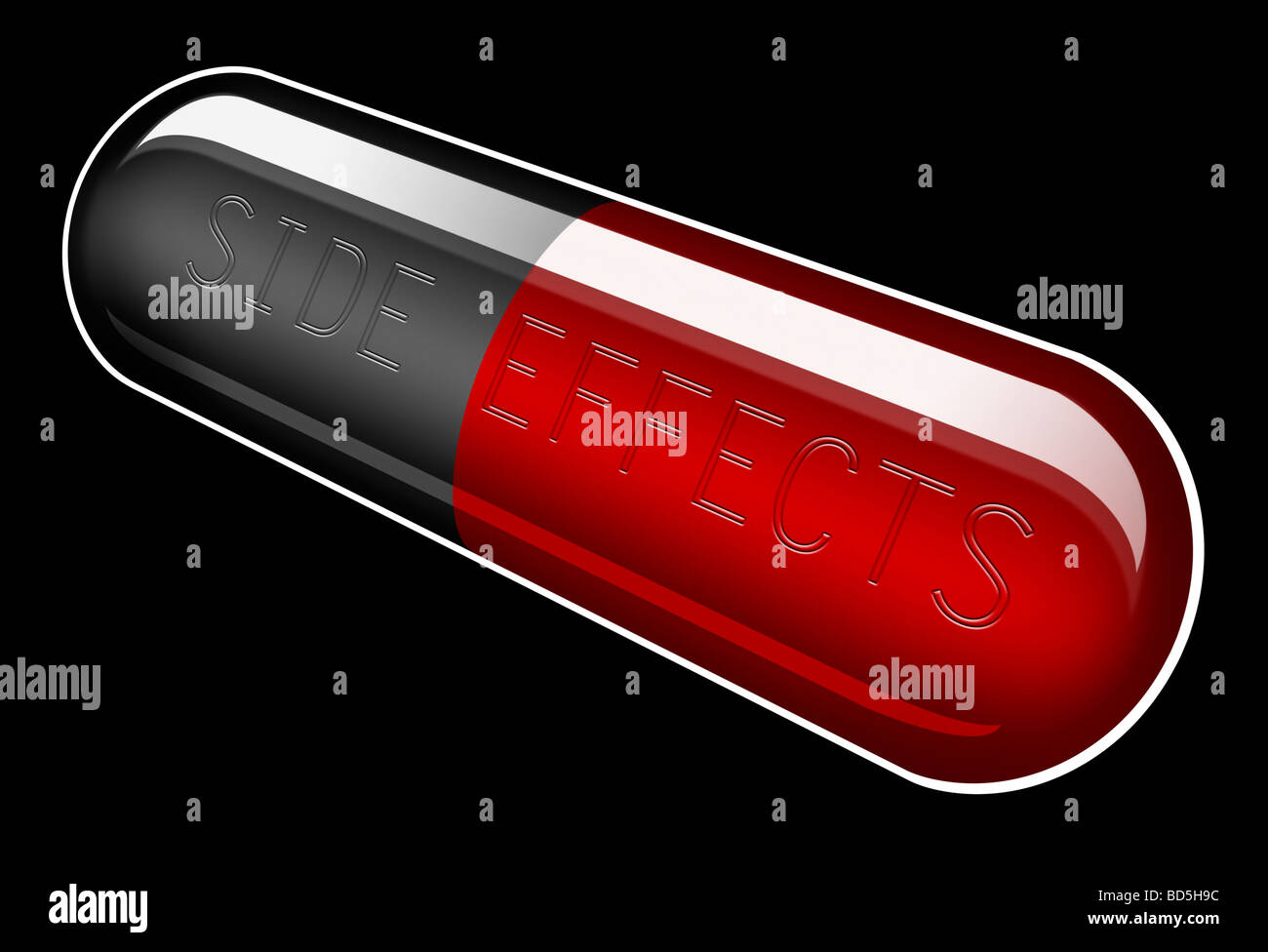 Concept des EFFETS SECONDAIRES des médicaments pharmaceutiques Banque D'Images
