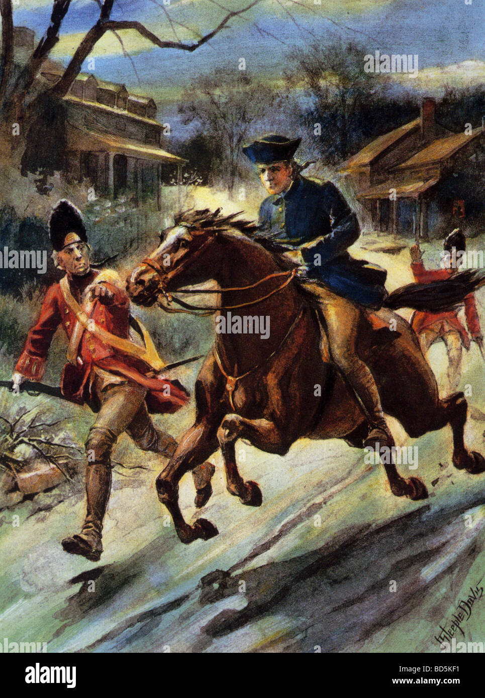 La balade DE PAUL REVERE Avril 1775 d'un 1920 imprimer Banque D'Images