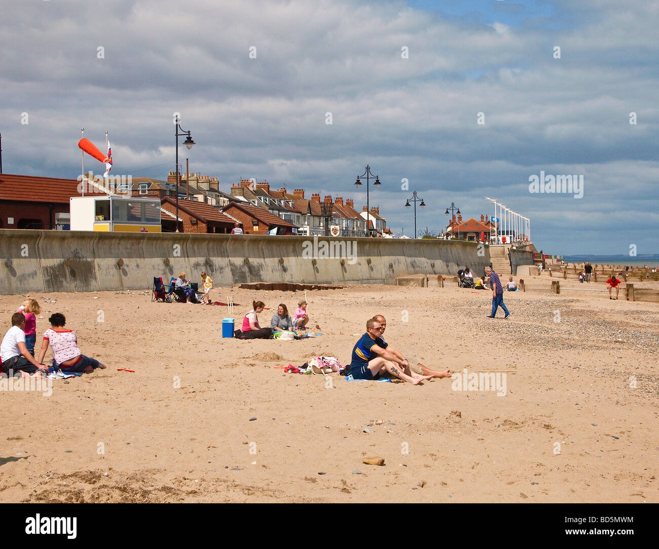 Scène de plage à Hornsea Yorkshire UK Banque D'Images