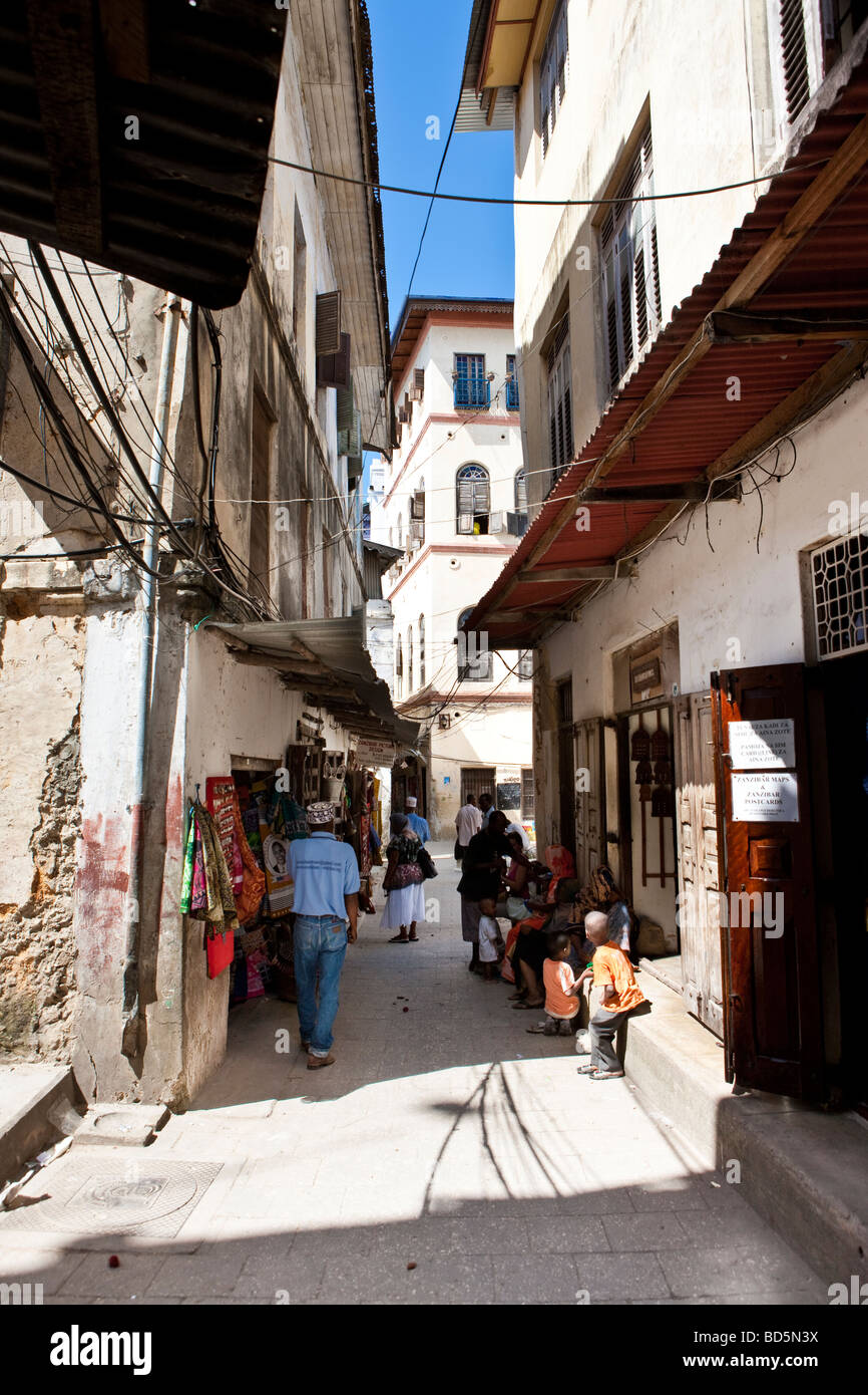 Hurumzi Street, Stonetown, Zanzibar, Tanzania, Africa Banque D'Images