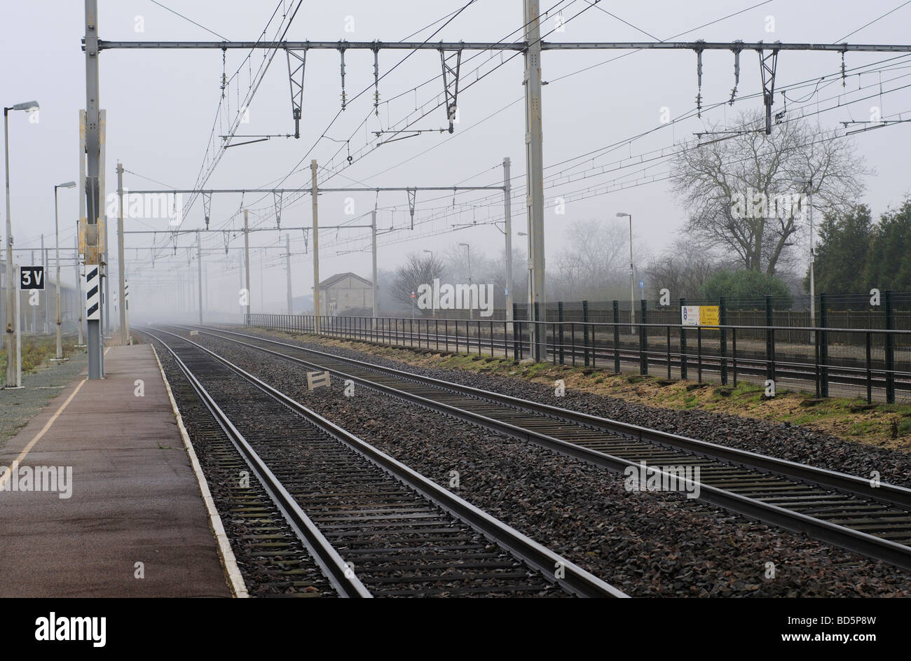 Les voies de chemin de fer dans le Nord de la France Banque D'Images