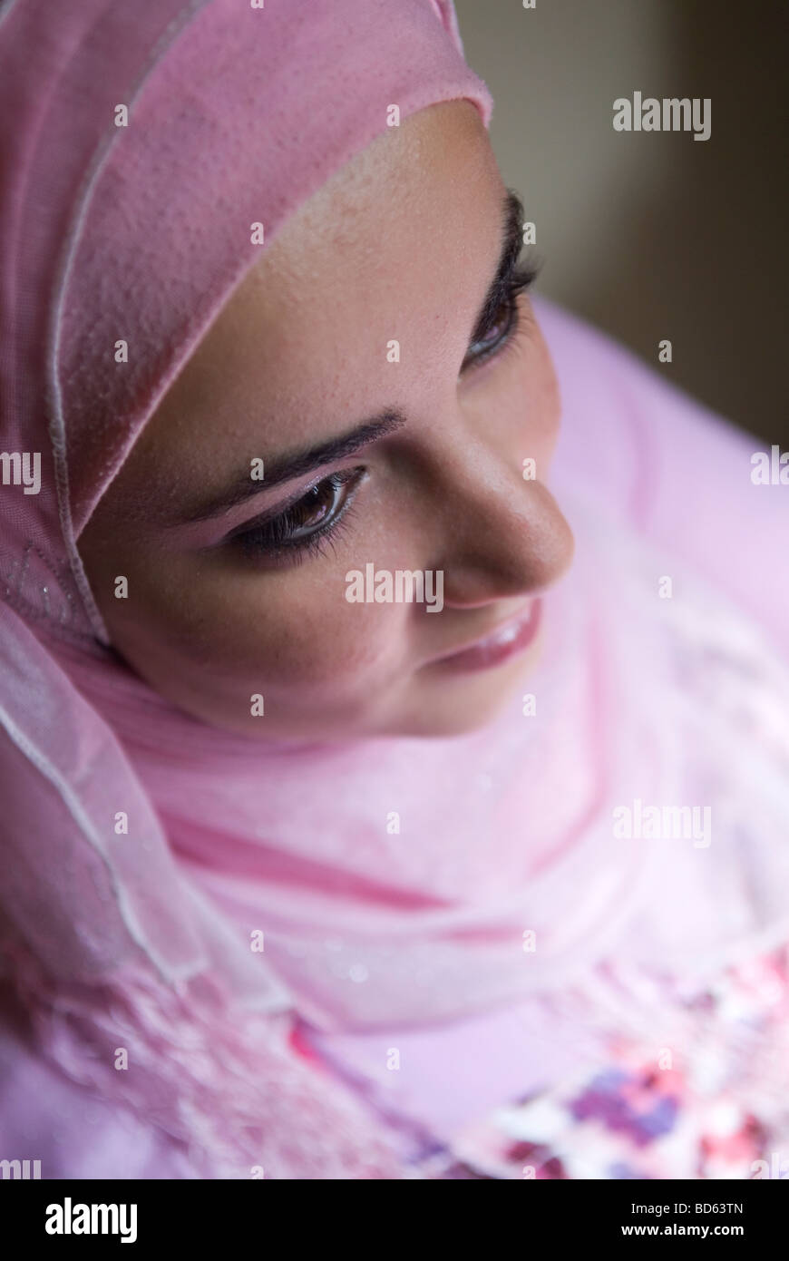 Portrait Portrait d'une jeune fille musulmane Banque D'Images