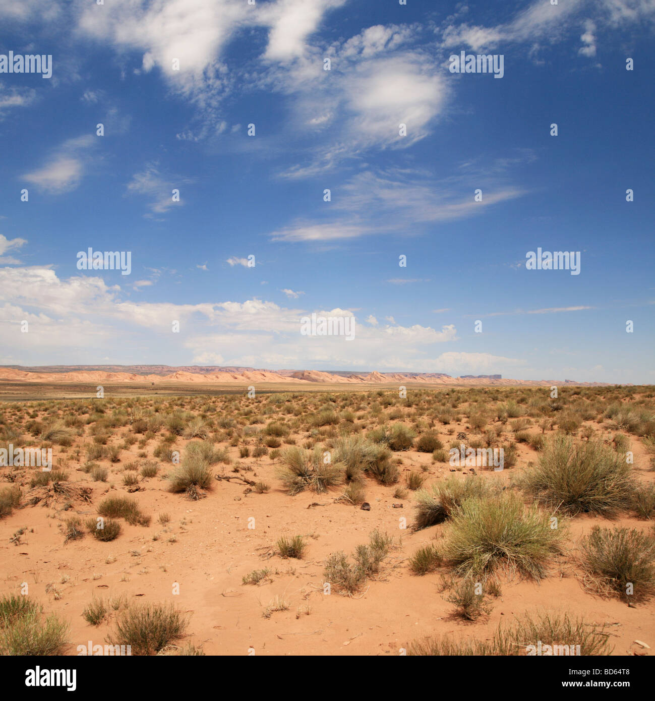 Paysage désertique sur la réserve Navajo en Arizona Banque D'Images