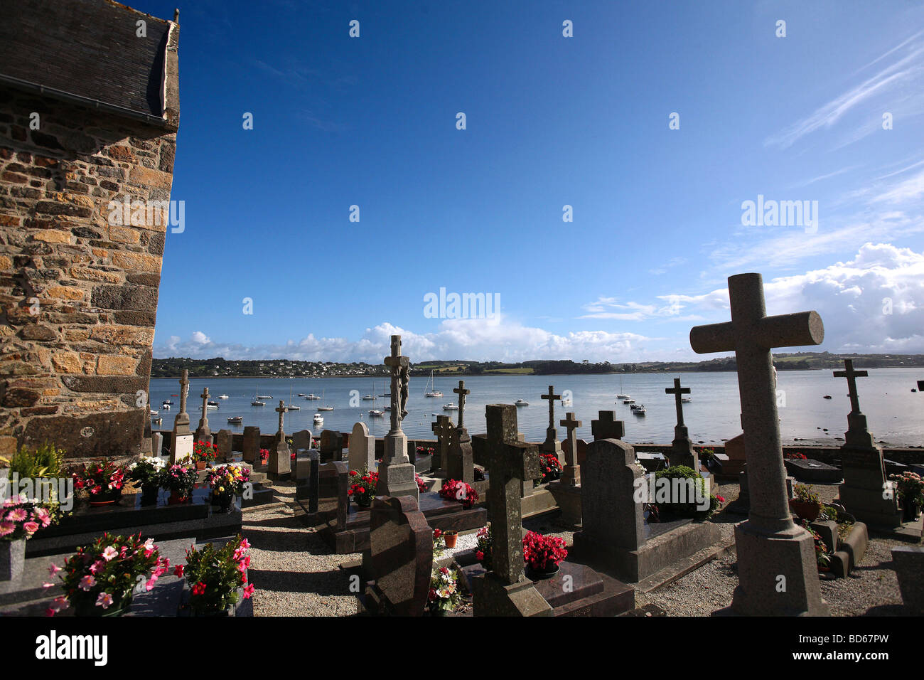 Landevennec (29) : le cimetière de la marine Banque D'Images