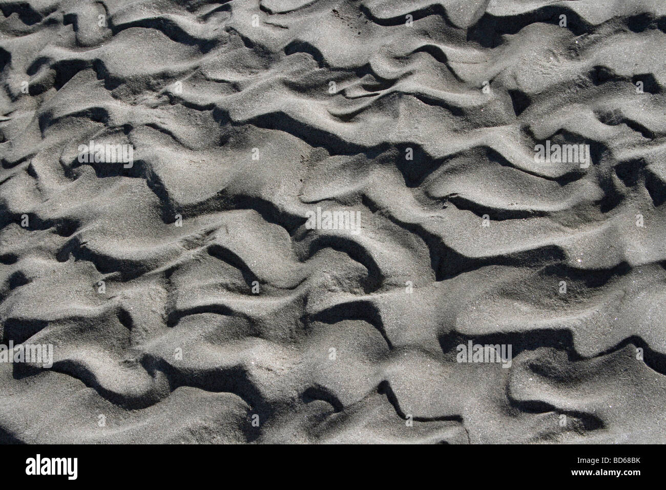 Les Ondulations de sable gris sur le Brahmapoutre, Assam, Inde Banque D'Images