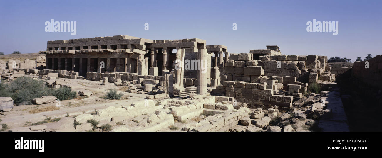 Géographie / voyage, Egypte, Karnak, Temple d'Amun-Re, temple du roi Thutmose III (vers 1490 - 1436 av. J.-C., 18ème dynastie), vue, , Banque D'Images